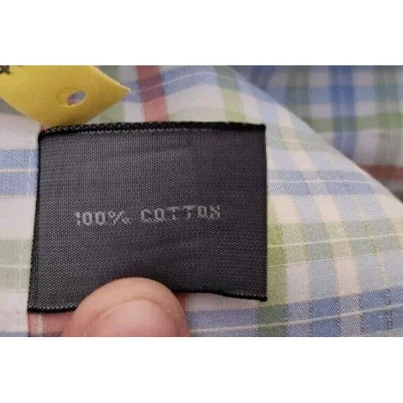 Talbots Mens Dress Shirt Sz L Long Sleeve Button Up Blue Red Green Plaid - Picture 8 of 9